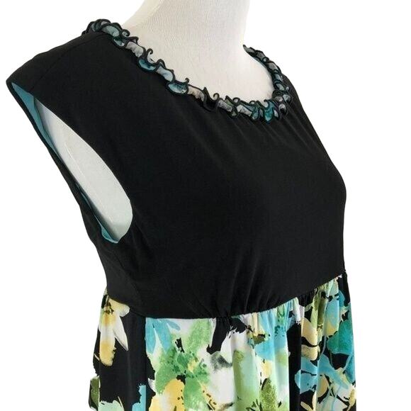 Perceptions Empire Waist Dress Knee Length Boat Neck Cap Sleeves Size 6P - Picture 8 of 8